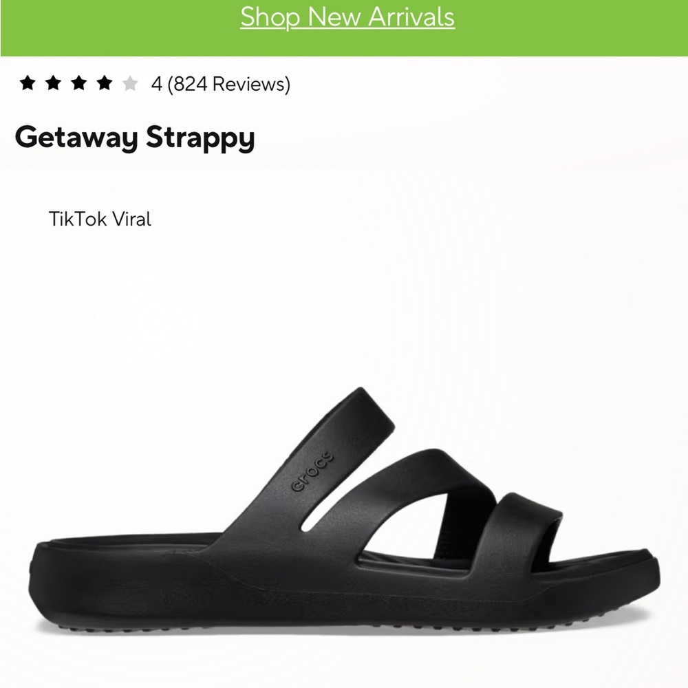 CROCS Black Getaway Strappy Sandals